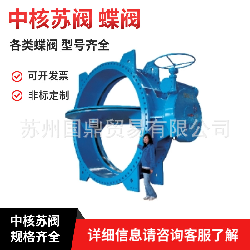 中核苏阀双偏心三偏心支耳式大口径中线衬胶软密封蝶阀型号齐全