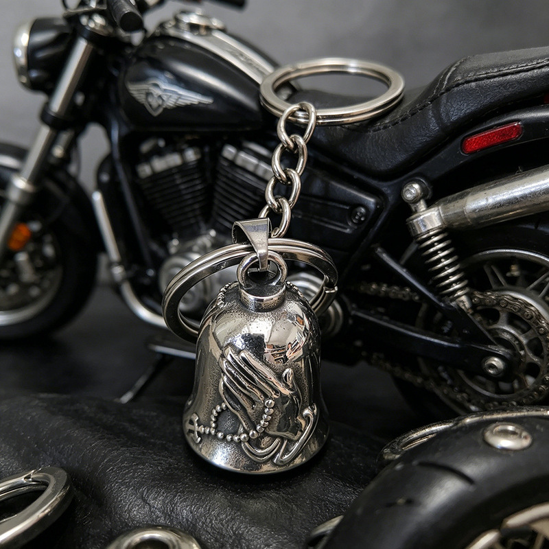 Praying Hands Keychain Retro Trendy Car and Motorcycle Decoration Pendant Bag Decoration Bell Cross-Border New Product Praying Hands Keychain Retro Trendy Car and Motorcycle Decoration Pendant Bag Decoration Bell Cross-Border New Product