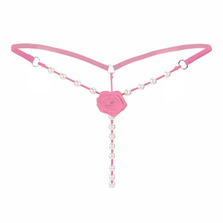 Women’s Low-Waist Pearl Massage T-Back Panty in Pink, One Size — detail image 6