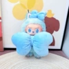 With bow, blue