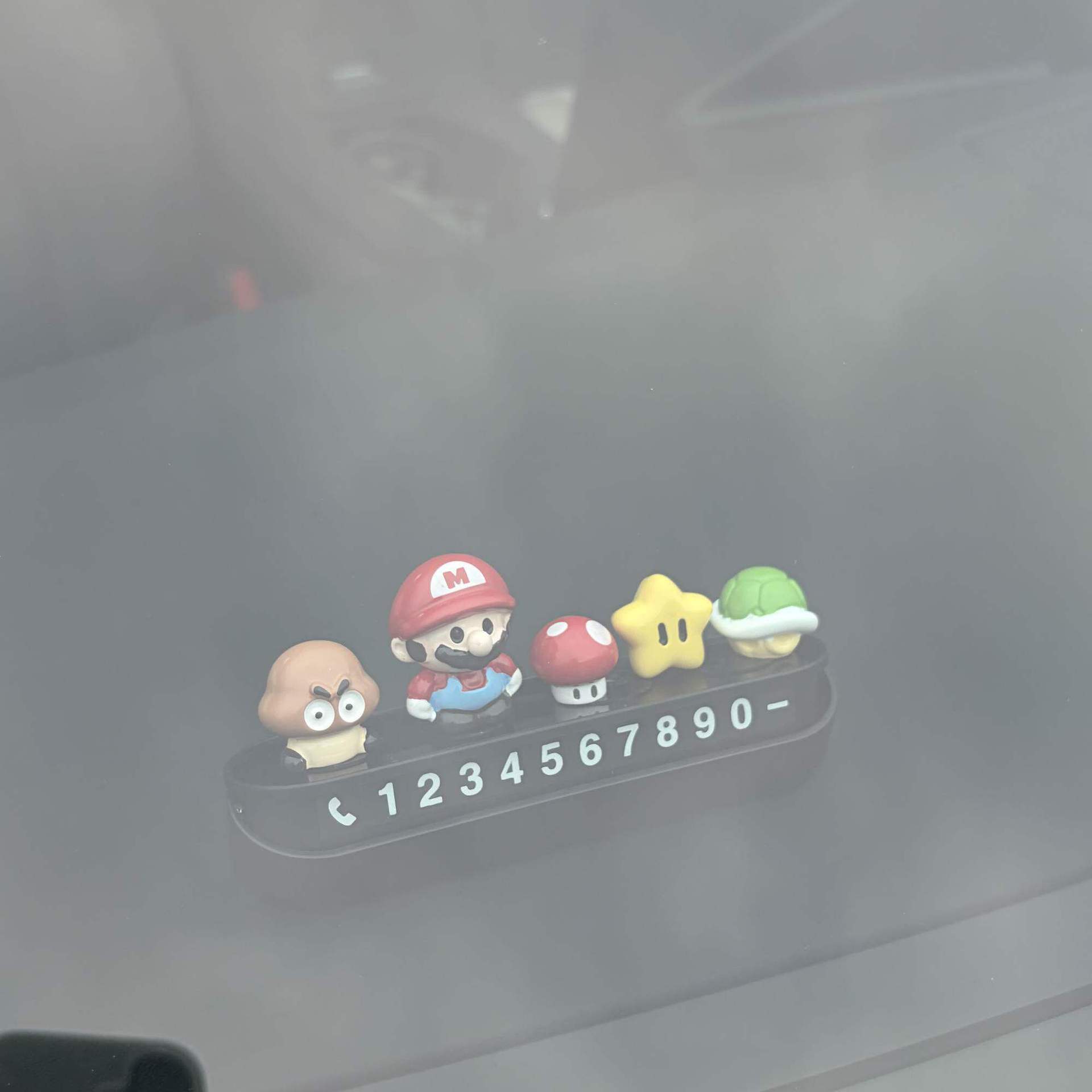 Super Mario Parking Number Plate 2026 New Model Car Dashboard Decoration Car Ornament Mobile Number Plate