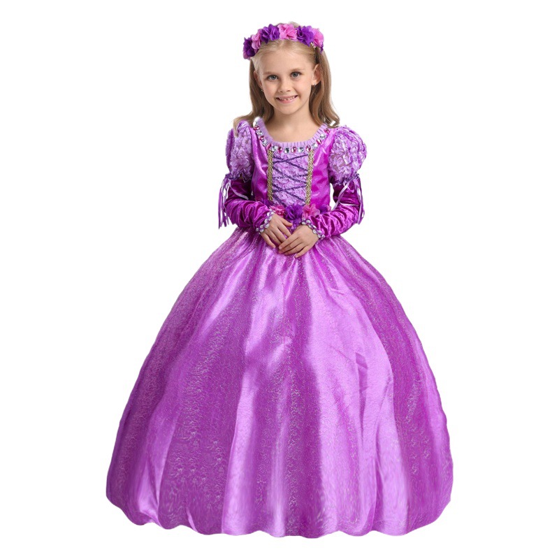 Ropa para niños de comercio exterior Sofia vestido de princesa de pelo largo vestido de niñas vestido para niños 61 ropa de rendimiento falda para niños