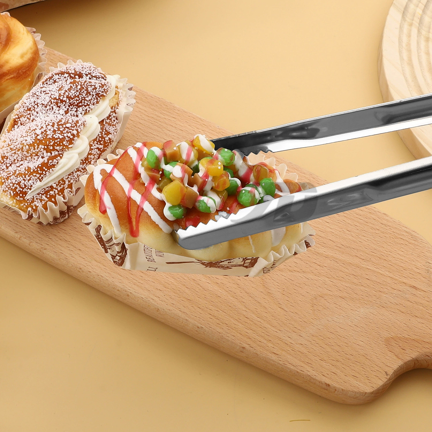 Stainless steel food clip extended Korean barbecue barbecue clamping cow stewed bread ice grain ice cubes ice cubes buffet clip