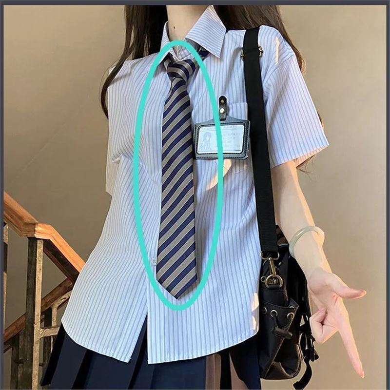 日系jk制服学院風ゆるいシャツ半袖シャツ女性夏の新しい上着|undefined