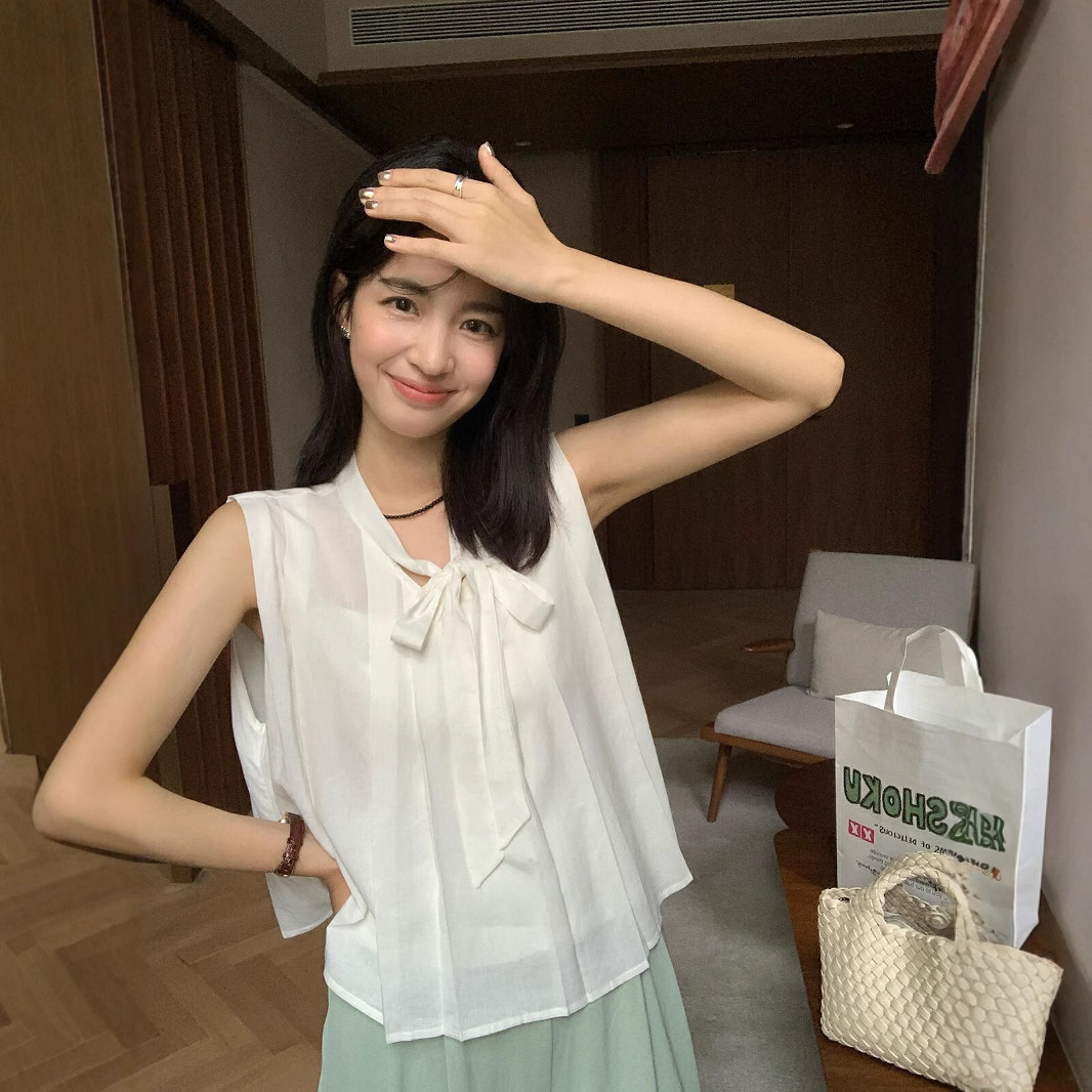 KITTIN estilo coreano dulce y suave color sólido casual ramio manga voladora camisa de bebé suelta para mujer 7622