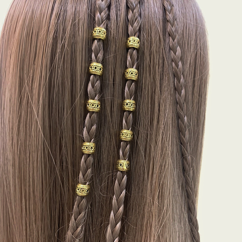 Comercio exterior retro aleación cuentas de gran agujero africano sucio trenza decorativa con cuentas tocado accesorios cuentas de aleación hueca
