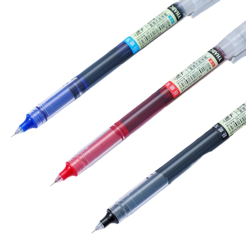 Bolígrafo líquido recto de secado rápido, bolígrafo de gel, bolígrafo negro, bolígrafo de firma, bolígrafo de agua para estudiantes, bolígrafo de aguja de papelería, bolígrafo de carbono al por mayor