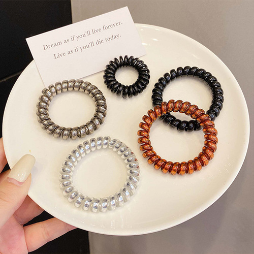 Korean ins candy-colored phone cord hair band female Internet celebrity seamless headband simple hair tie rubber band hair accessories