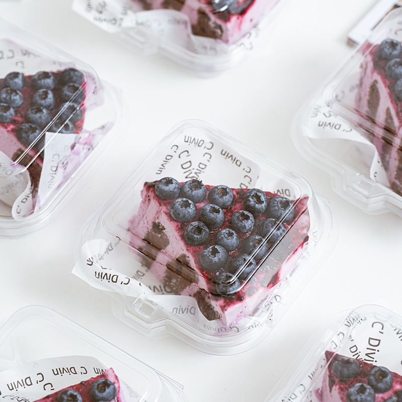 网红便当盒提拉米苏分装打包盒切块蛋糕盒千层慕斯包装盒西点盒子