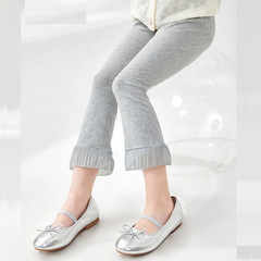 女童夏季薄款打底褲2024夏裝新款中大兒童夏季純棉外穿七分中褲子