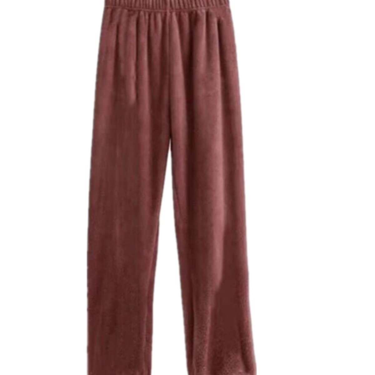 싱글 | 가을, 겨울 남녀용 산호 플리스 홈 팬츠 2장, 실외에서 입을 수 있는 파자마, 스트레이트 레이지 팬츠, 학생용 워밍 팬츠