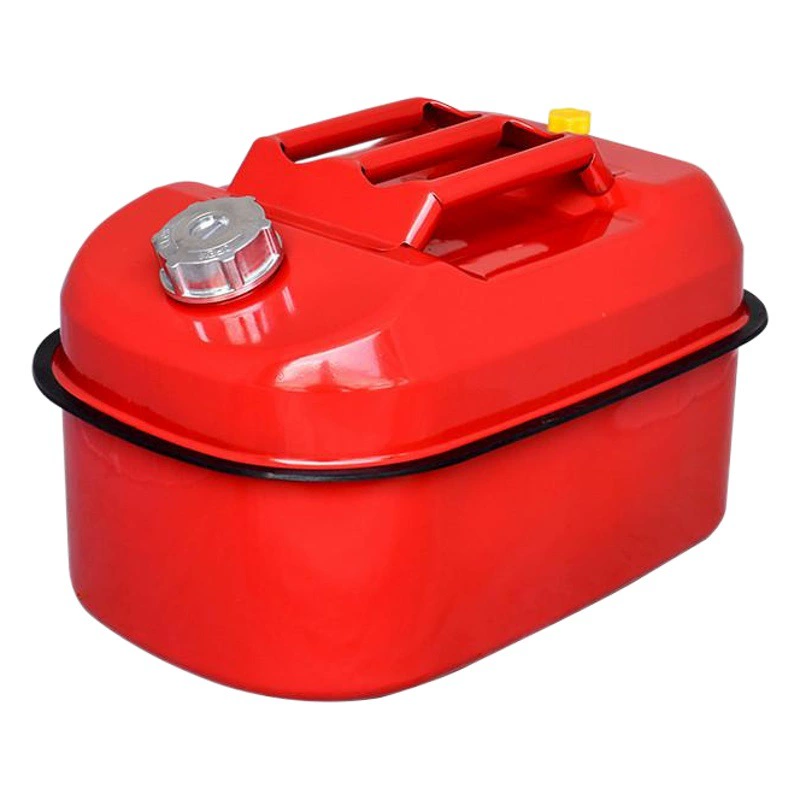 Красная портативная горизонтальная бензиновая канистра 10л 20л, автомобильный топливный бак, оптовая продажа металлических канистр, железных канистр, в наличии