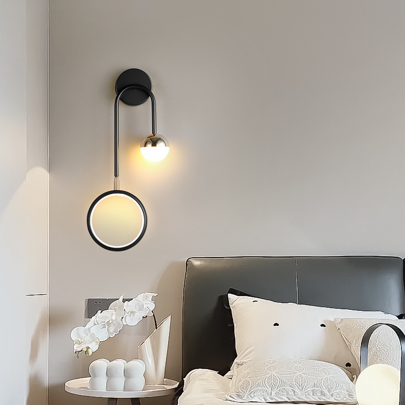 Modern Nordic minimalist art bedside wall lamp new creative background wall TV cabinet bedside lamp factory direct sales