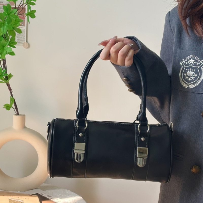 Simuda Boston Handbag Women's 2024 New Super Popular Niche Designer Black Commuter Simuda Boston Handbag Women's 2024 New Super Popular Niche Designer Black Commuter