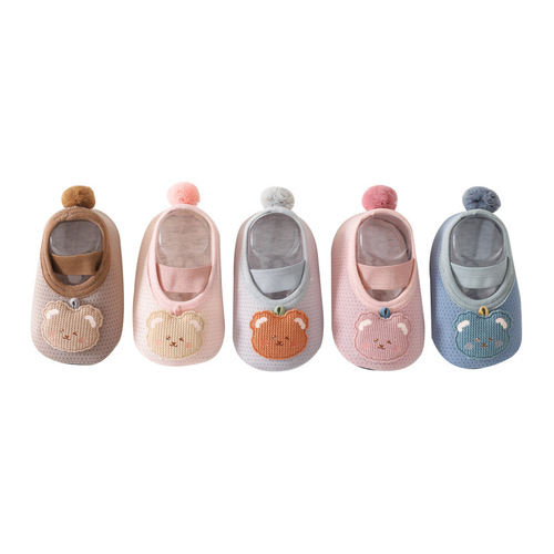 Spring and summer new baby non-slip toddler shoes cartoon breathable and comfortable newborn shoes and socks baby bear style children's socks