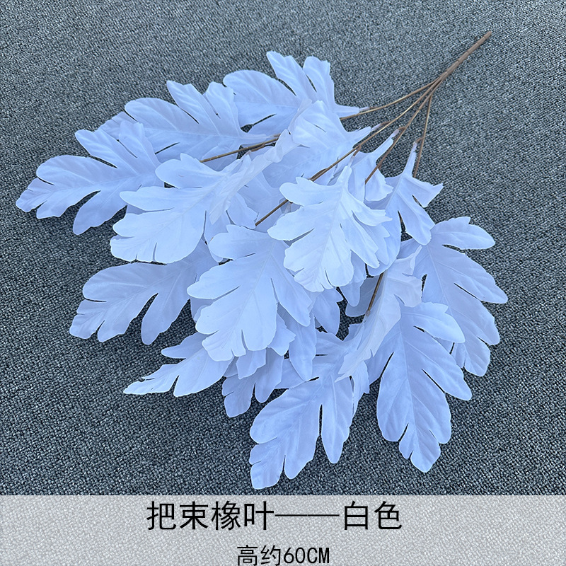 Cepillado mango de tela manojo de hojas de elefante decoración de salón de boda T diseño de mesa simulación planta verde hojas decoración del hogar flores falsas