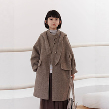 秘密花园2025秋冬季新款儿童韩版款式时尚大气羊毛呢大衣厚款外套