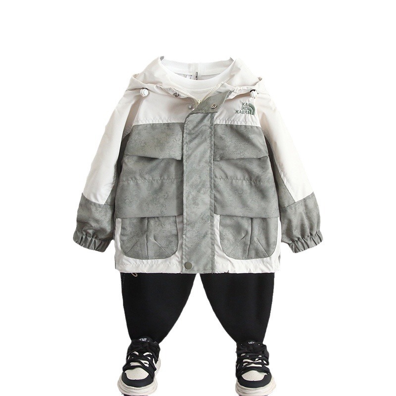 6181 chaqueta de otoño para niños 2025 nueva moda bebé primavera y otoño con capuchón ropa de caída de moda