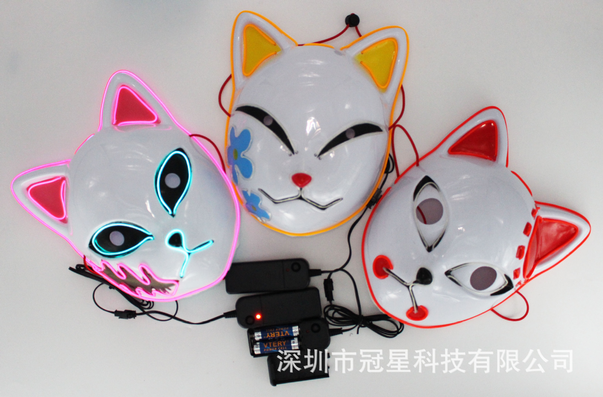 Ghost Blade carbón Zhilang conejo máscara luminosa EL máscara luminosa/Fabricante de producción/yamasun exclusivo