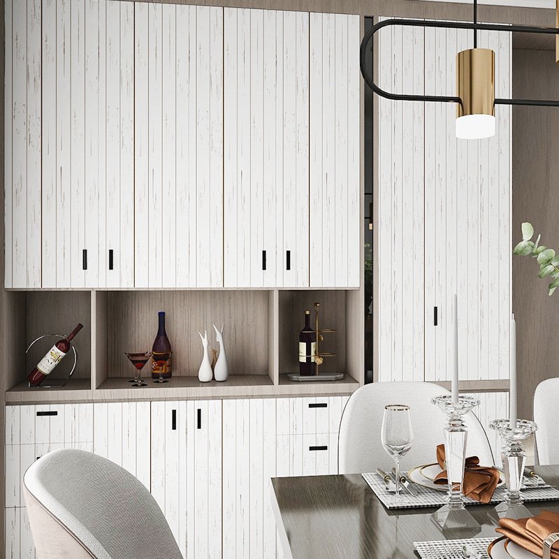 Waterproof and moisture-proof wood grain sticker self-adhesive wallpaper thickened bedroom wardrobe desktop wooden door sticker old furniture renovation wallpaper