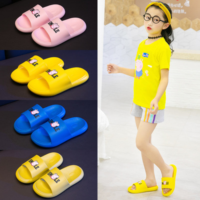 2021小豬佩奇新款室內浴室拖鞋 夏季新款可愛卡通居家外穿壹字拖