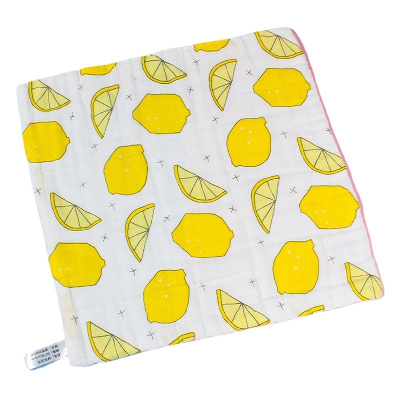 Pure Cotton Six-Layer Gauze Square Towel 25*25 Printed Absorbent Baby Kindergarten Children's Towel Saliva Gauze Small Square Towel