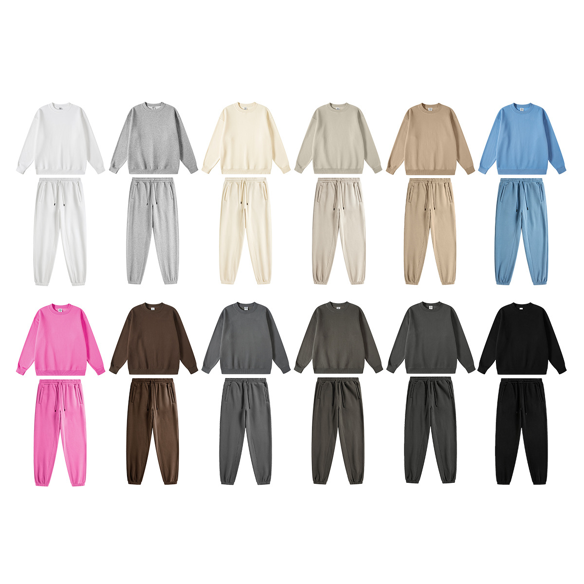 BE Men's Wear 2025 otoño e invierno suéter de hombre europeo y americano color sólido más terciopelo grueso cuello redondo marca de moda traje casual pantalones de hombre