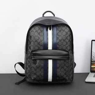 Backpack Men's New Fashionable Men's Backpack Business Casual Leather Computer Bag European and American Fashion Student Schoolbag