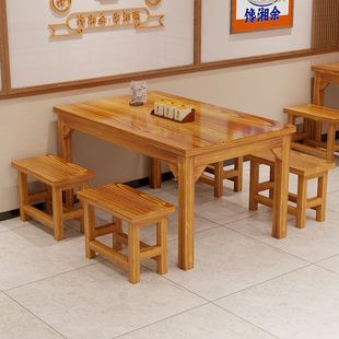 Carbonized Solid Wood Tables and Chairs Tables and Chairs Commercial Catering Restaurant Barbecue Noodle Restaurant Breakfast Restaurant Restaurant Restaurant Combination