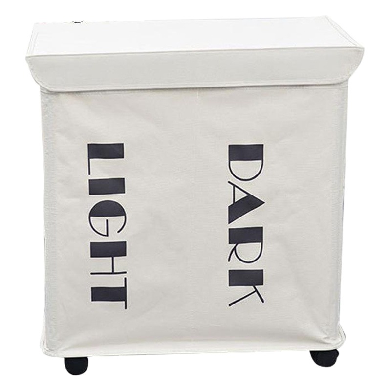 Caja de almacenamiento de ropa sucia con ruedas, estructura de hierro y tela Oxford, caja de almacenamiento de artículos domésticos, bolsa de almacenamiento plegable para ropa y artículos diversos.