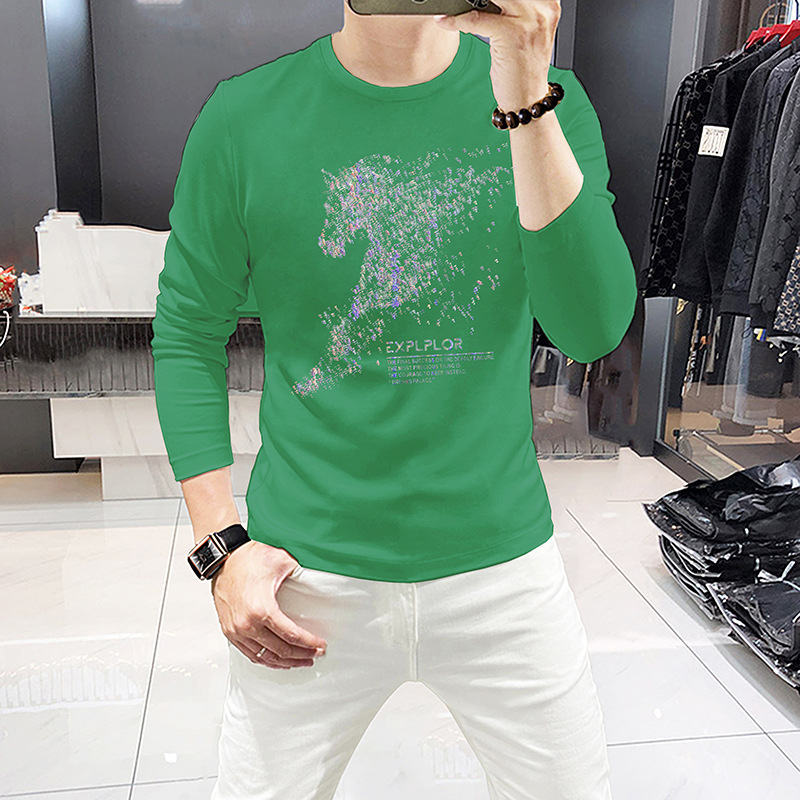 New Men's Long Sleeve T-Shirt Round Neck Bottoming Shirt Casual Men's Basic Tees Top Comfortable Trendy Brand Spring Autumn T-Shirt_voghion.com