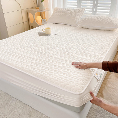 Three-piece waterproof quilted bed sheet set, Class A antibacterial diaper mattress protector plus cotton dustproof bed cover, 3-piece set