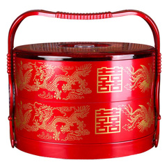 2F Wedding Handheld Food Box Dumpling Box Double-layer Fruit Box Handheld Rice Box Divided Cake Box Gift Basket