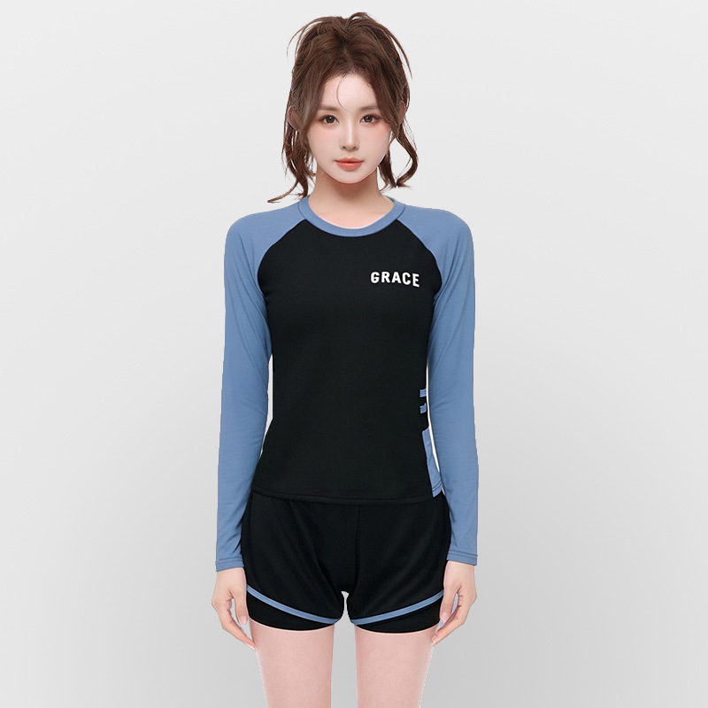Traje de Baño de Dos Piezas Deportivo para Mujer de Poliéster para Deportes y Termas