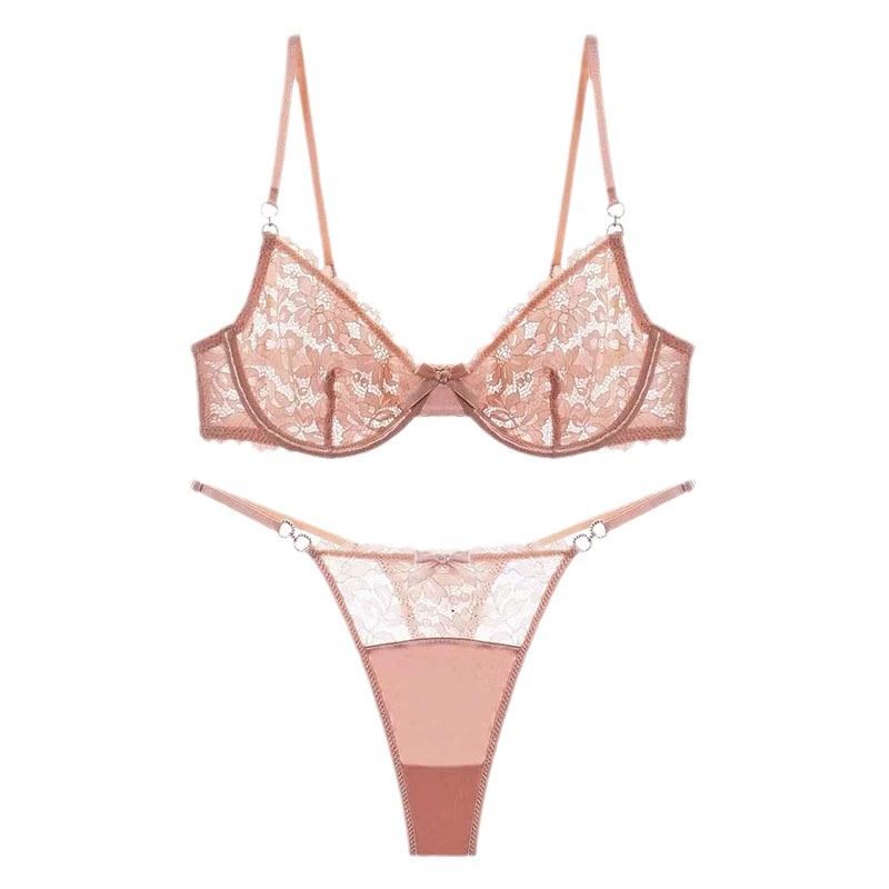Lace sexy underwear, supporting bra, set, french style, high-quality style