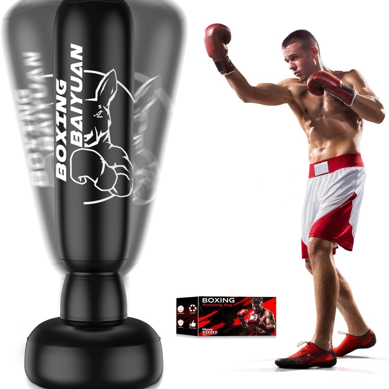 Adult inflatable boxing column, standing punching bag, boxing target, home inflatable boxing training equipment