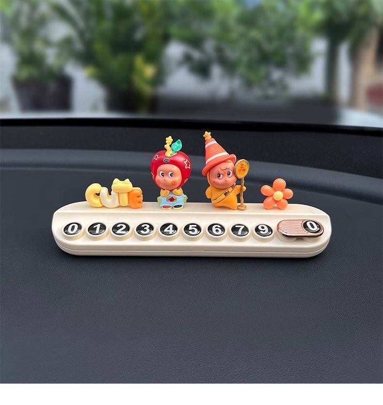 Cute Star Man Car Temporary Parking Number Plate, Car Moving Card, Phone Number Sign, 2025 New Model, Internet Celebrity Girl Ornament