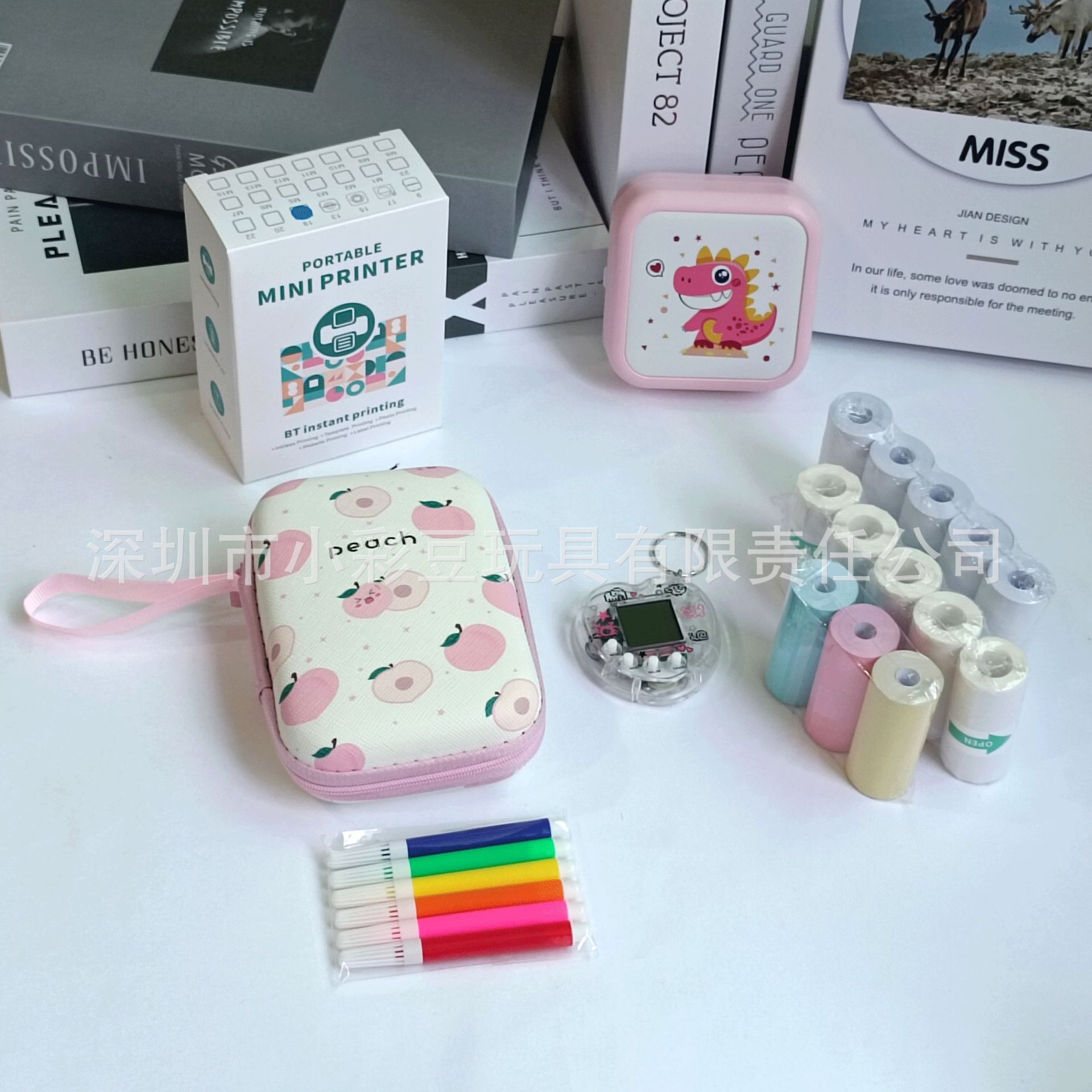 M3 공룡 파우더 + 감열지 5개 + 접착지 5개 + 색종이 3개 + 색펜 + 가방 + 전자 애완동물