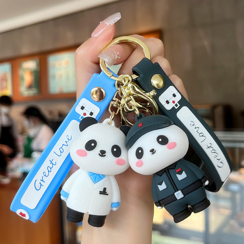 Funny Medical Police Couple Creative Cartoon Keychain Car Book Bag Compatible Multi-purpose Small Decorative Gift Wholesale