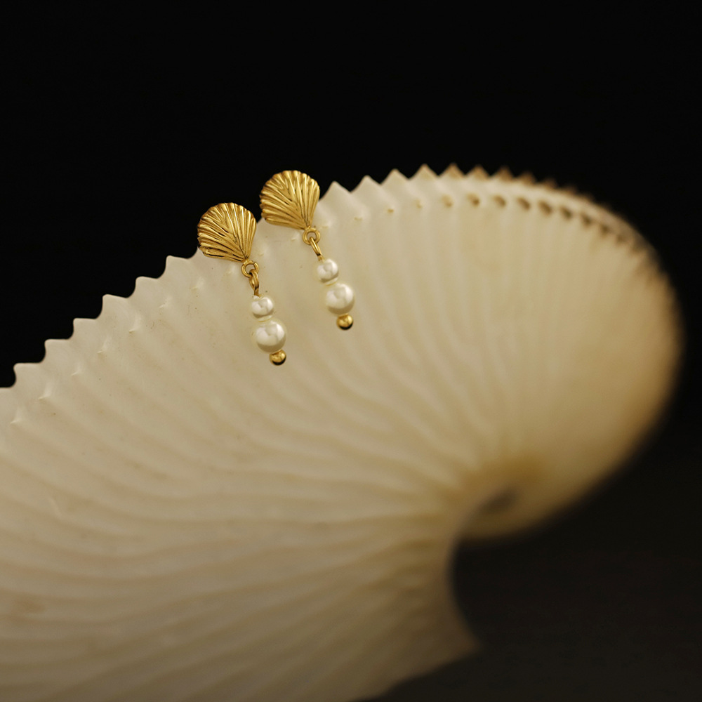 Pearl Shell Stainless Steel Earrings
