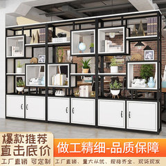 客厅入户屏风玄关柜置物架办公室落地收纳储物简约创意铁艺隔断柜