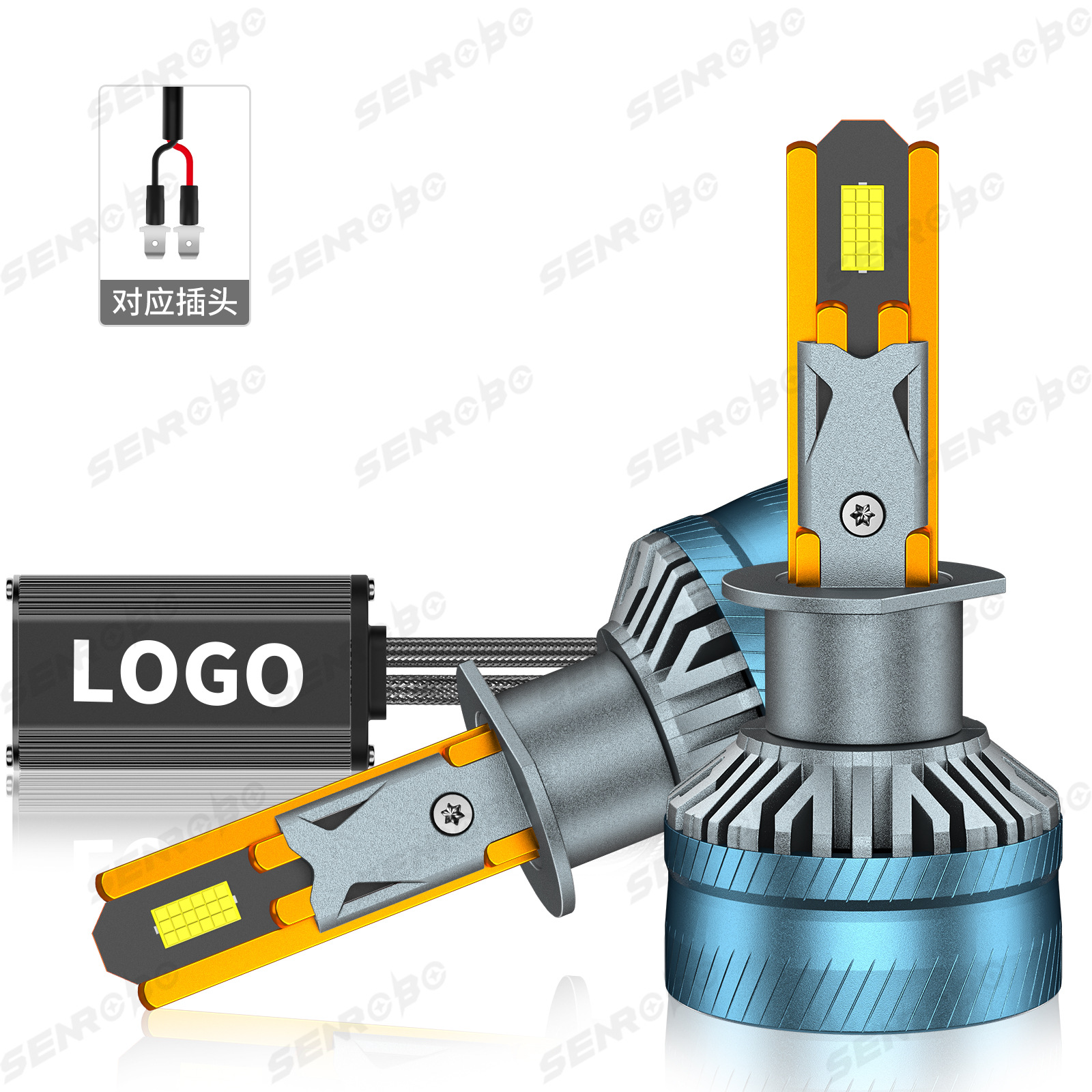 SENROBO de alta potencia diez tubos de cobre condujo delantero del automóvil de alto lumen superbrillante delantero del automóvil H7