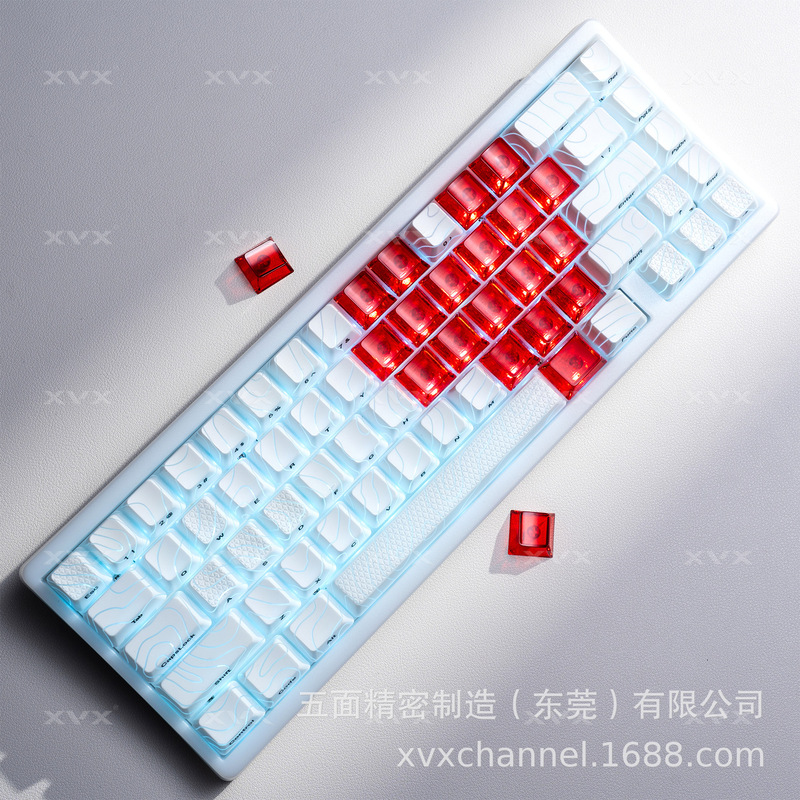 xvx 愛パーソナライズされたカスタマイズされた磁気軸メカニカルキーボードオリジナルマオ高透明発光 PC キーキャップクロスボーダー|undefined