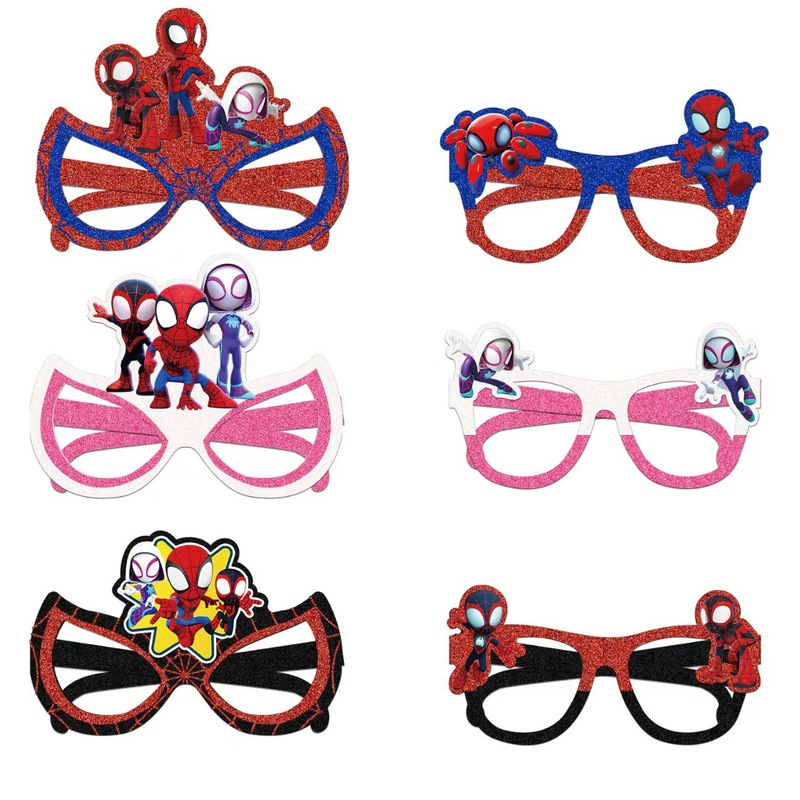 スパイダーマンパーティー紙メガネ誕生日パーティー装飾アイマスク写真小道具|undefined