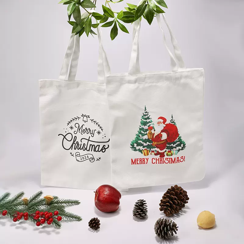 帆布袋定制圣诞节礼品袋棉布袋手提购物单肩帆布包定做加印logo