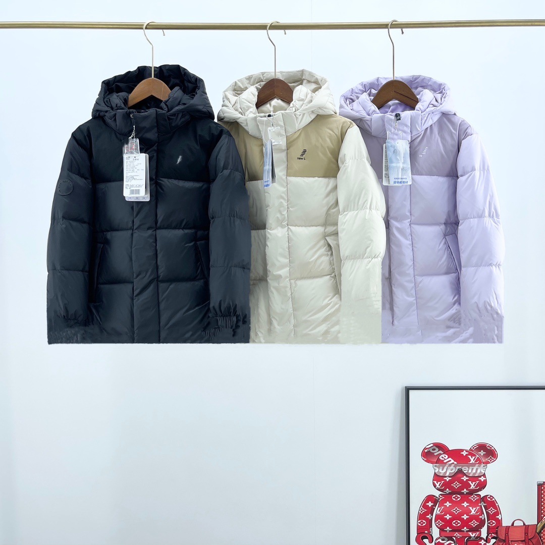 2025冬季新款N家保暖舒适加厚防风中大童连帽羽绒服外套男女宝宝