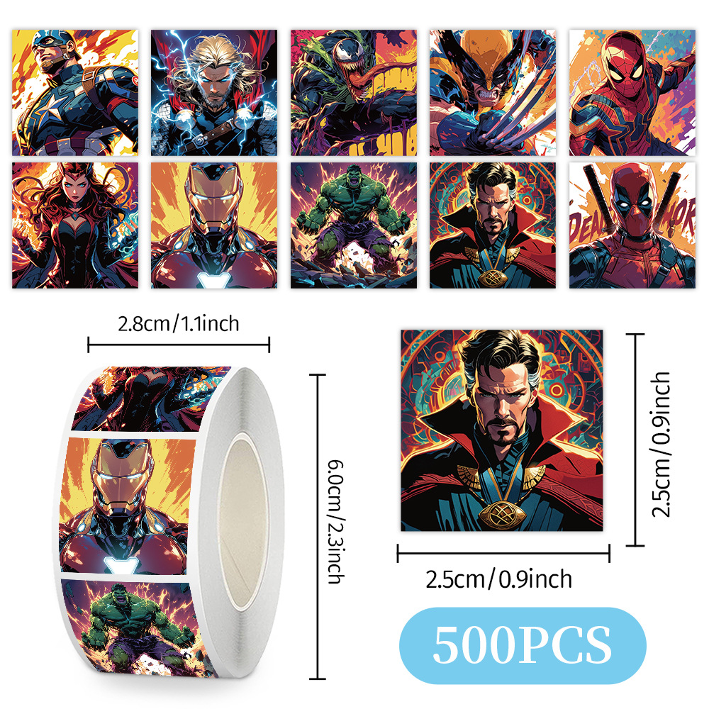 Cien tipos de dibujos animados pegatinas de animales rollo de recompensas para niños materiales didiy papelería cuaderno cinta adhesiva decoración