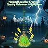Decoraciones de Halloween animadas que se mueven hacia arriba con sonidos extraños brujas mágicas escobas interiores