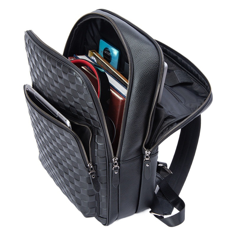 A generation of men's backpack high sense men's shoulder bag leather large capacity computer bag business backpack men