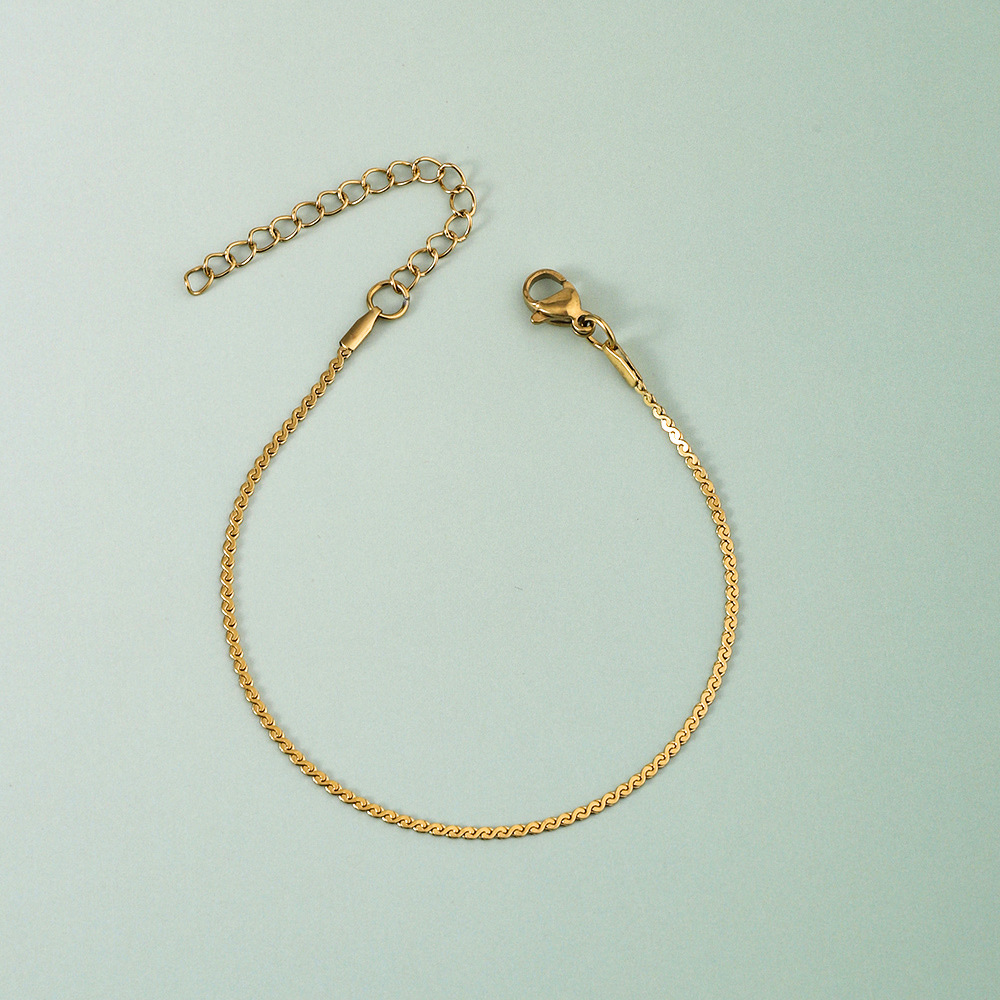 20g Weight 18K Gold Plated Plating Material Chain Bracelet Classification 304 Stainless Steel Chain Material cable chain, snake chain Chain Type 1 Piece Quantity Holiday, Daily Occasion 304 Stainless Steel Material Geometric Pattern Women's Gender Simple Style, Classic Style Style Plating Craft 18K Gold Plated Geometric 304 Stainless Steel Simple Style Classic Style Plating 304 Stainless Steel Chain Bracelet 9